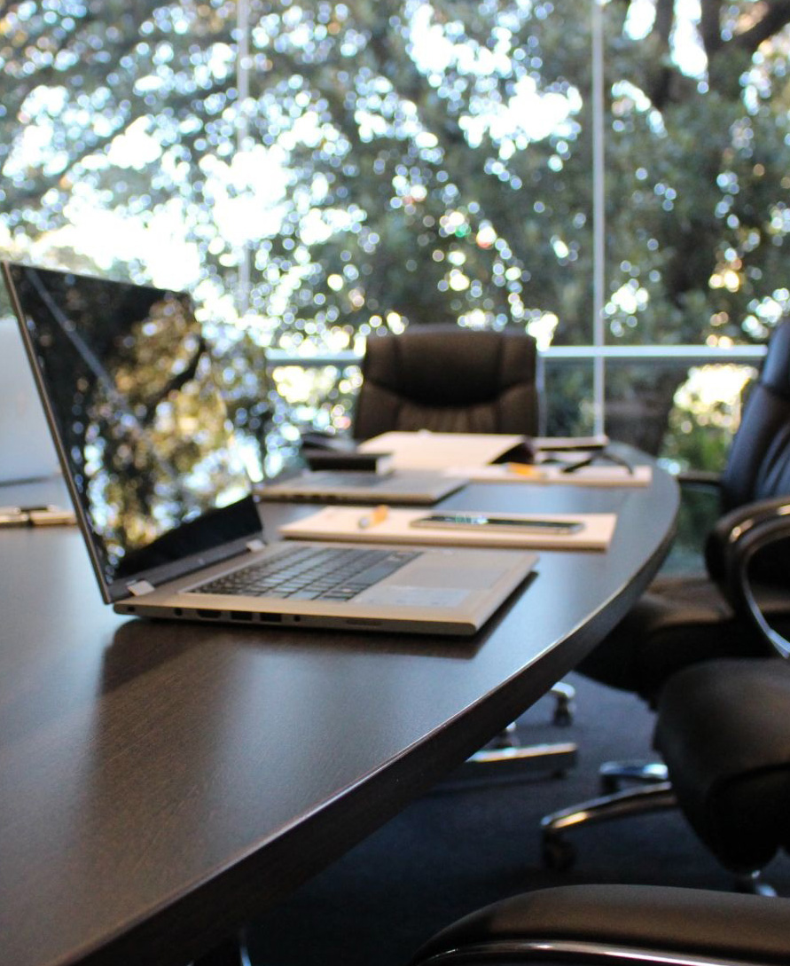 Photo of laptop sitting on office desk